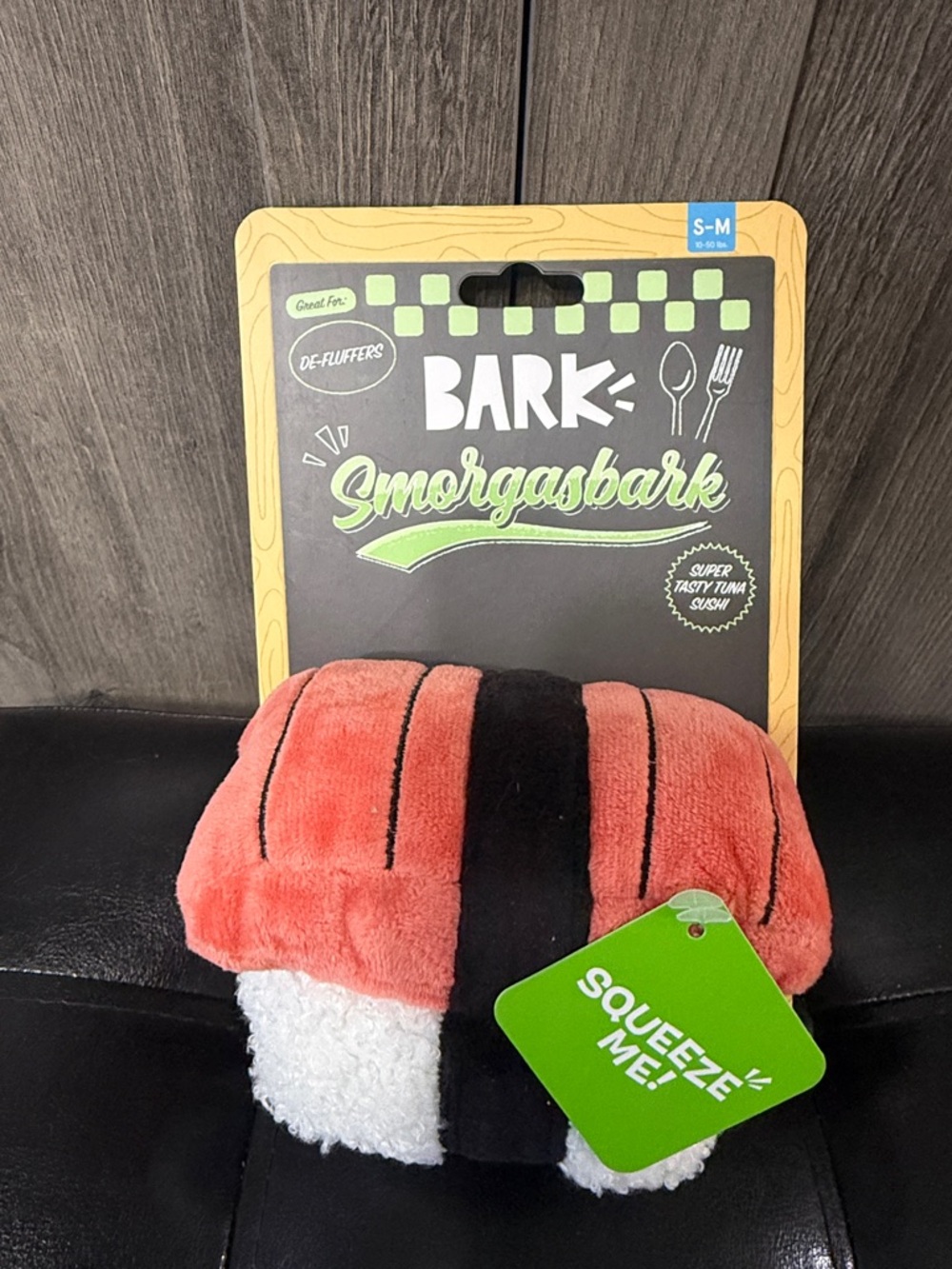 New Barkbox Smorgasbark Sushi Small Bark Dog Plush Stuffed Crinkle Squeaky Toy